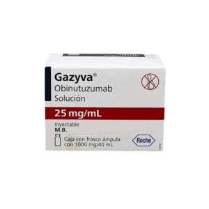 Obinutuzumab Gazyva 25mg/mL, tratamiento avanzado para ciertos tipos de cáncer.