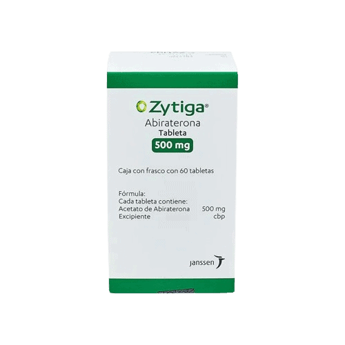 Zytiga 500 mg, medicamento para cáncer de próstata, opción efectiva y confiable para el tratamiento oncológico.
